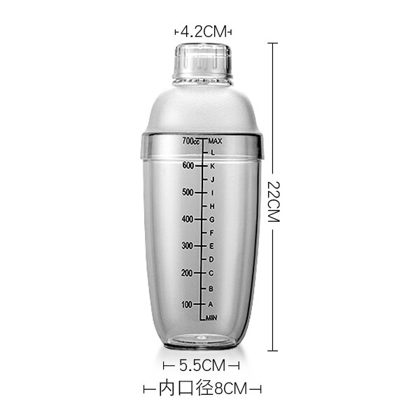 Plast martini cocktail shaker 350ml/530ml/700ml/1000ml vin dryck mixer vin shaker kopp drink mixer barware bar verktyg  zm1112: 700ml