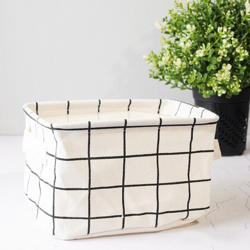 Foldable Cotton Linen Storage Organizer Box Sundries Storage Box Cabinet Underwear Cloth Container Organizer Fabric Basket