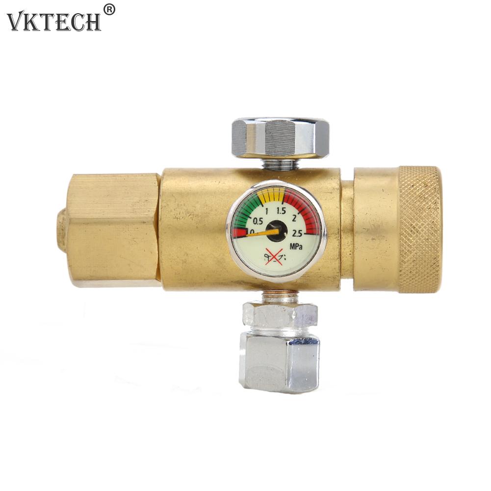 Air Compressor Pressure Regulator 0.4-25MPa Oxygen Gas Pressure Reducer Air Flow Regulator Gauge Meter