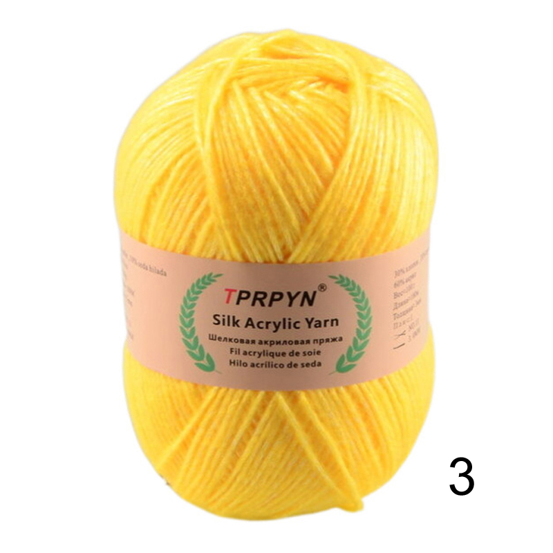 100g 1Pc Hand breien Metallic katoenen Garen zijde acryl Garen om trui deken hoed lijn Haken tas slipper Draad: green