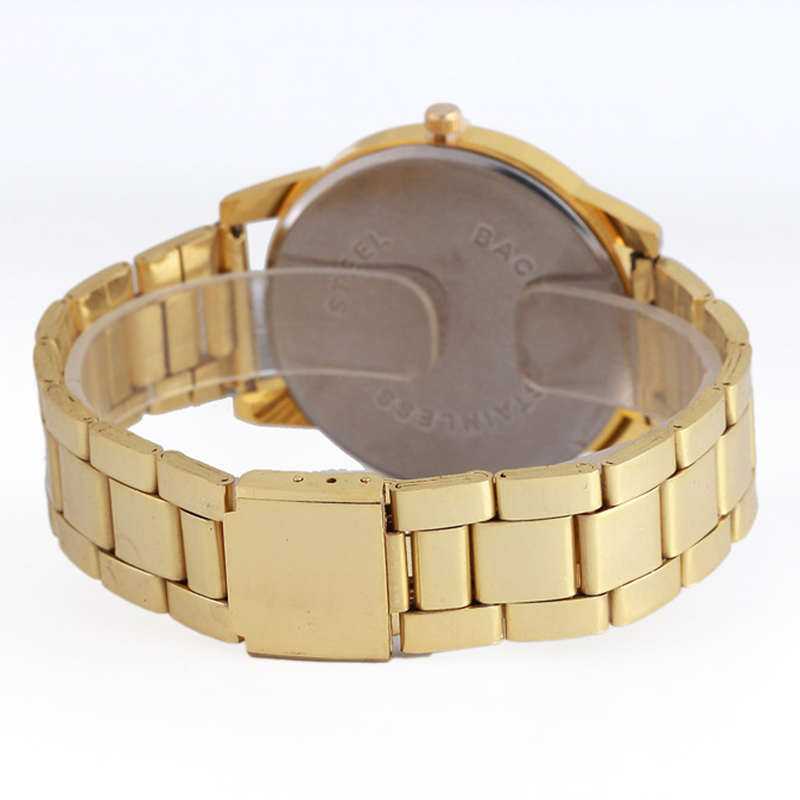 Reloj de cuarzo informal MAYZHISU para hombre, reloj de pulsera de cuarzo de acero inoxidable con 3 ojos dorados de gama alta, reloj masculino de lujo ligero