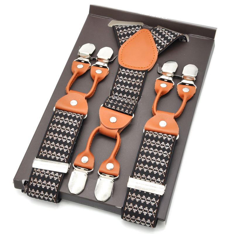 Seler #39 elastiske seler læder herre bukseclips-ende voksen suspensorio tirantes hombre bretelles 3.5*120cm: Mbd 8641