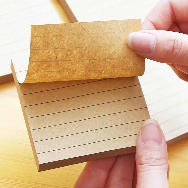 1pc Vintage Stickers Kraft Note Pad Message Notes Sticky Notes Memo Paper