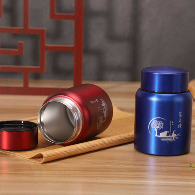 Stainless Steel Tea Caddy Large-capacity Sealed and Leak-proof Metal Storage Tank