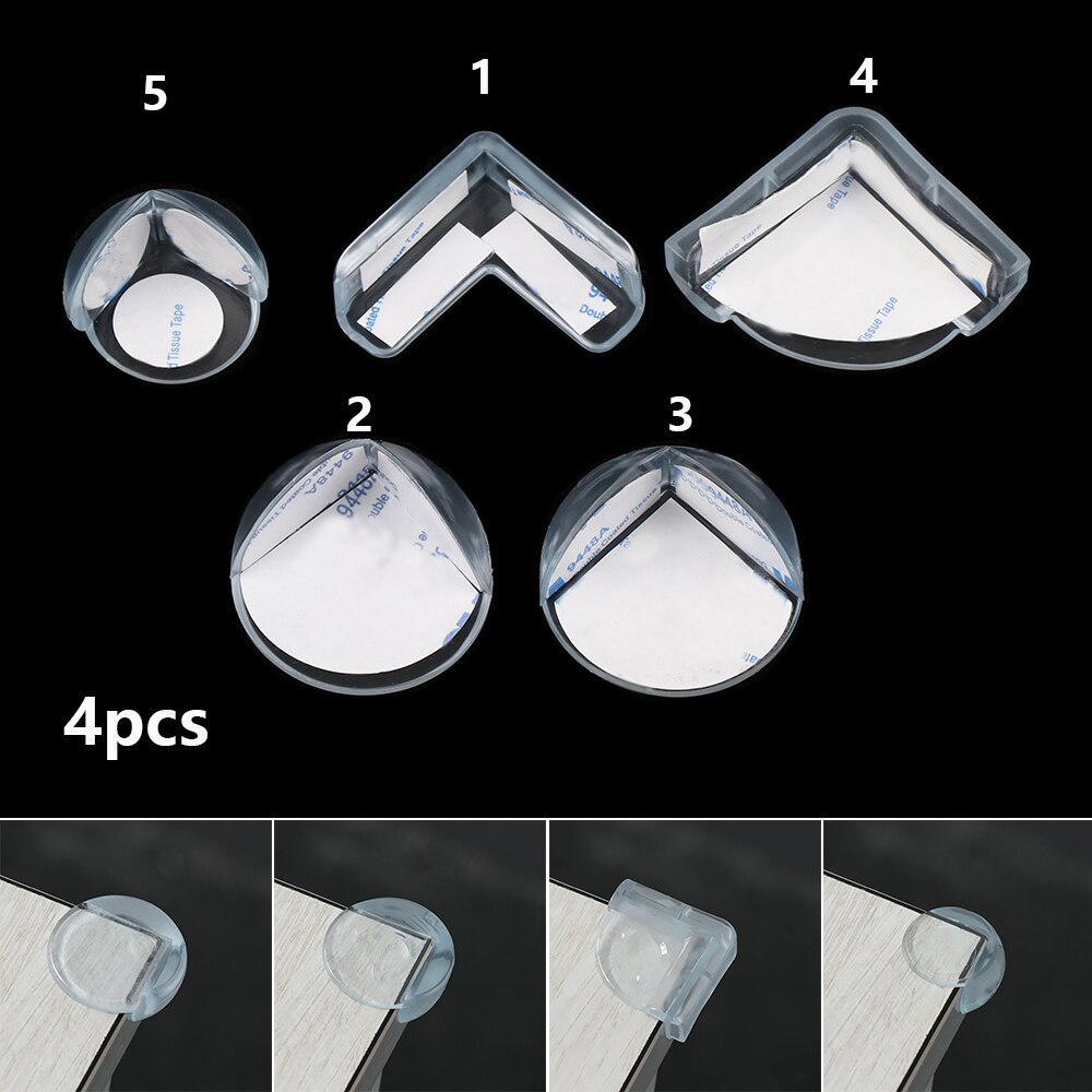 4Pcs Baby Soft Silicon Transparent Safe Corner Protector Table Desk Corner Guard Safety Edge Guards For Kids Security Protection