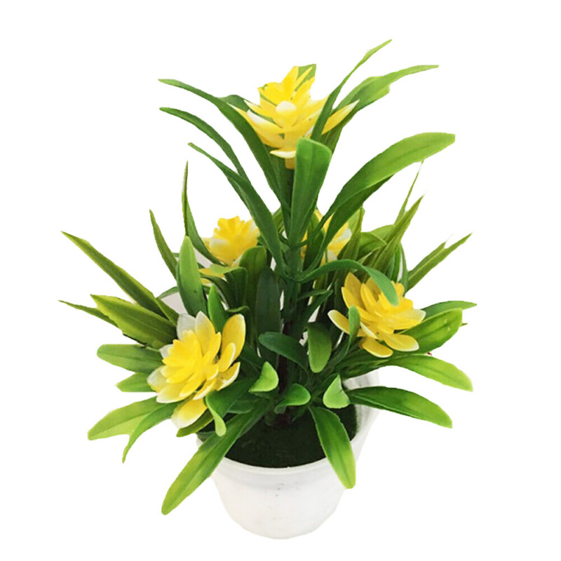 Künstliche Pflanze Lilie Blume Topfpflanzen Zuhause Hochzeit Wohnzimmer Tisch Einkaufen Dekor Künstliche Wasserpflanzen Bonsai Kunststoff: Gelb