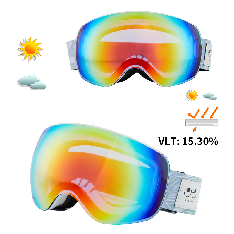 Otg karakteristisk tryk strop skibriller snebriller mænd skibrille anti-dug snowboard skiløb kvinder solbriller udendørs sport: Farve 23