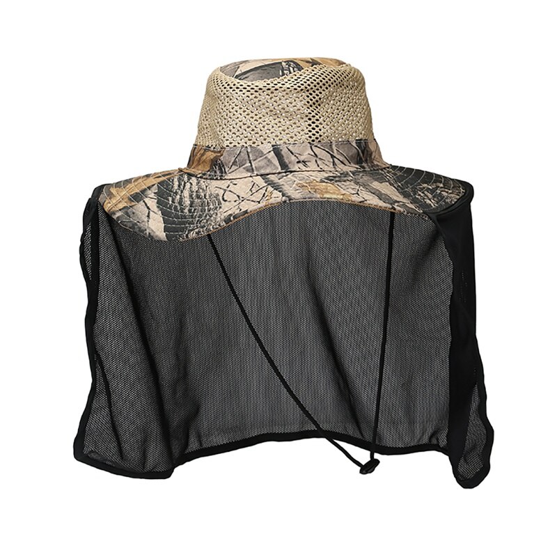 Vissen Cap Met Kin String Oor Nek Flap Cover Afneembare Sneldrogende Ademend Mesh Sport Hoed Outdoor Sportkleding Meubi