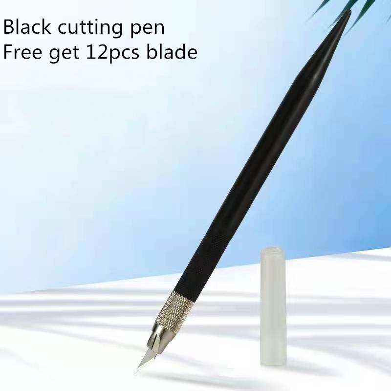 6 colors cutting pen knife cutting paper knife art utility knife express box knife paper cutter art carving knife handmade: black
