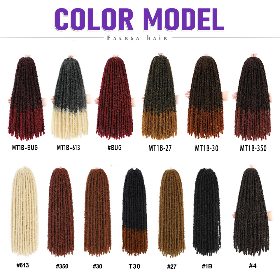 Borboleta locs crochê cabelo dreadlocks meche falso fechaduras crochê tranças de cabelo extensões fechaduras macias trança encaracolado cabelo sintético