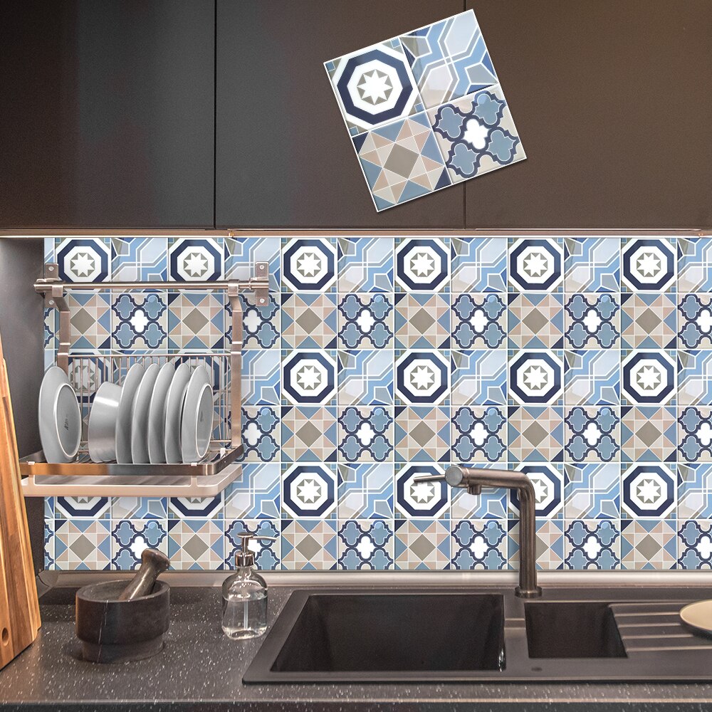 Self Adhesive Wallpaper Peel And Stick Backsplash Heatproof Mosaic Vinyl Stickers Tiles for Kitchen - 1 Sheet