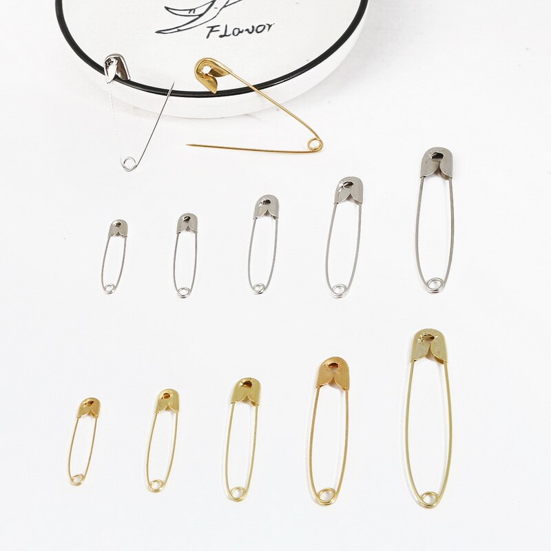 100pcs 50pcs Gold Silver Safety Pins DIY Sewing Tools Stainless Steel Needles Large Safety Pin Small Brooch Apparel Accessories