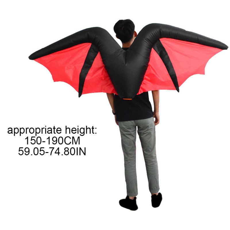 Bat Wing Inflatable Costume Adults Funny Blow up Outfit Halloween Cosplay Suit K92D