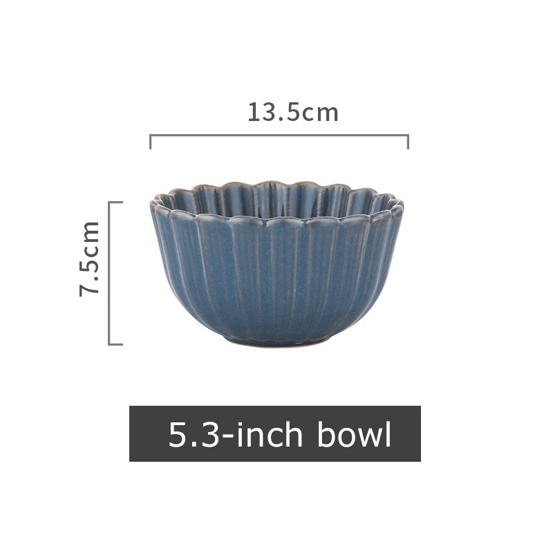 1 Pc Japanse Servies Keramische Wit Blauw Diner Plaat Serveren Gerechten Rijst Ramekin Saus Kom Magnetron Veilig: D