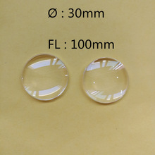 10 stuks PMMA Plano bolle lens diameter 30mm brandpuntsafstand 100mm