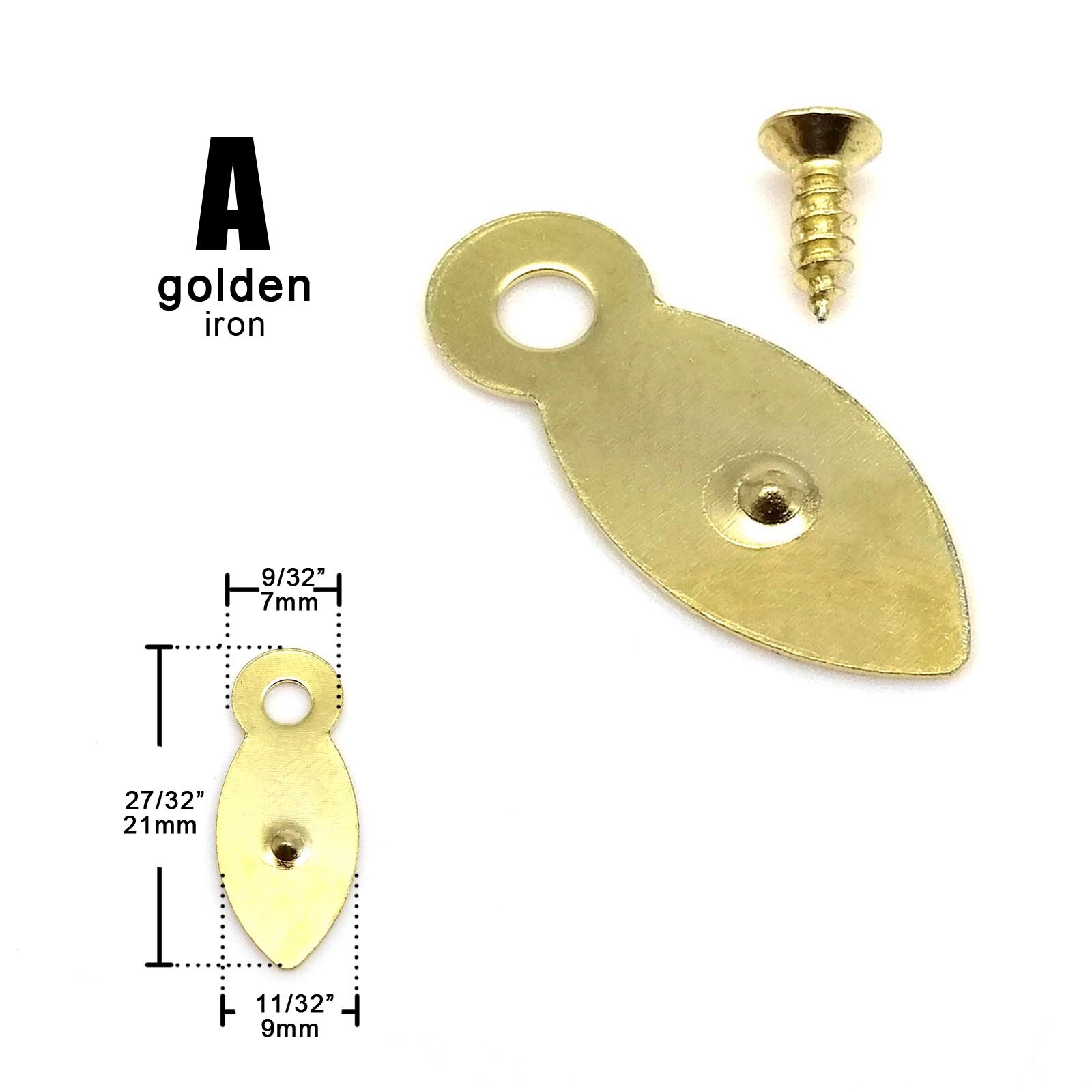 50pcs Black Golden Clear Transparent Metal Plastic Picture Photo Mirror Frame Backboard Turnbutton Turn Button Rotating Fixing: A golden iron
