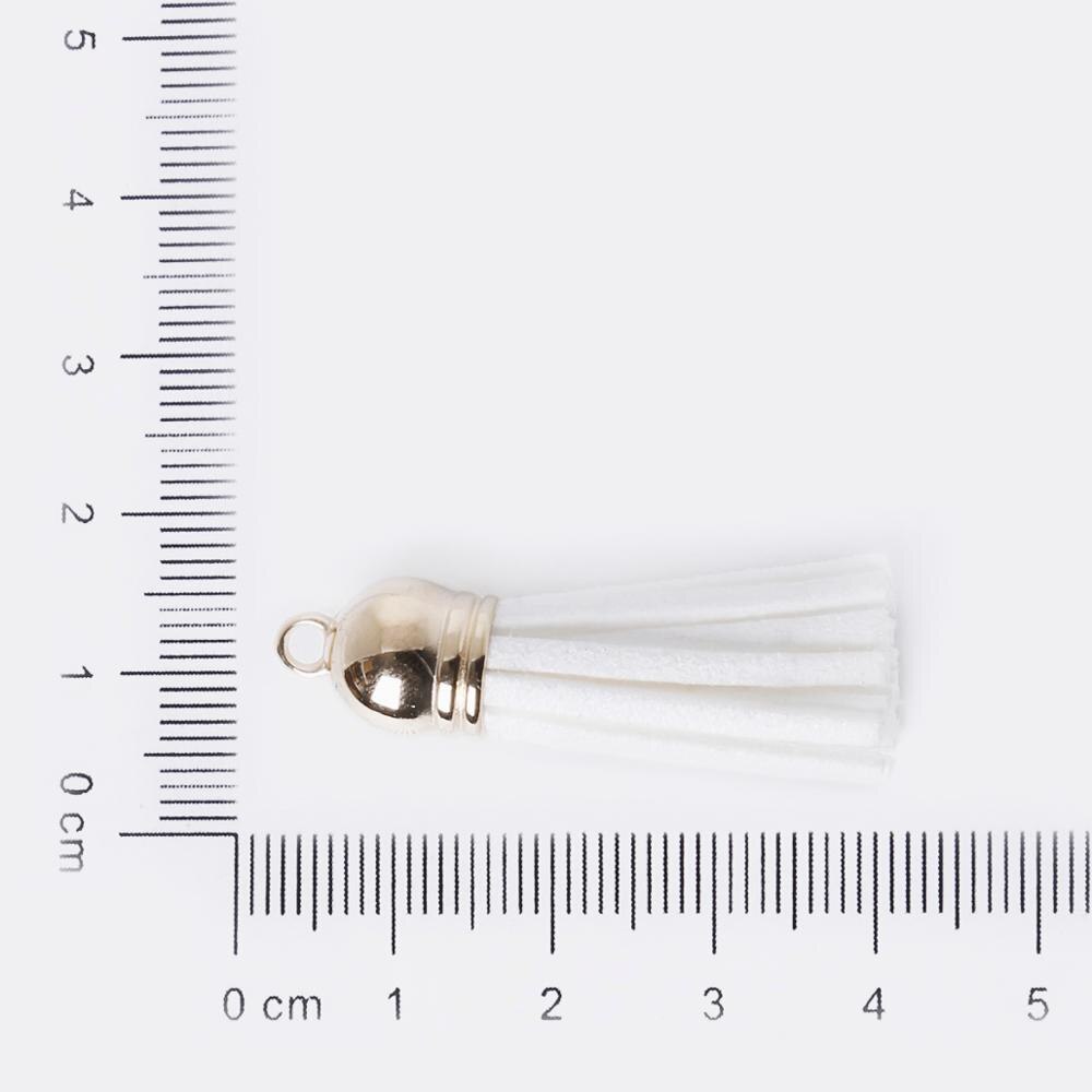 10 stuks vintage leren kwastjes, franje, spikes voor zelfgemaakte sleutelhangers, telefoon kwastjes, handgemaakte oorbellen, sieradenaccessoires: Wit