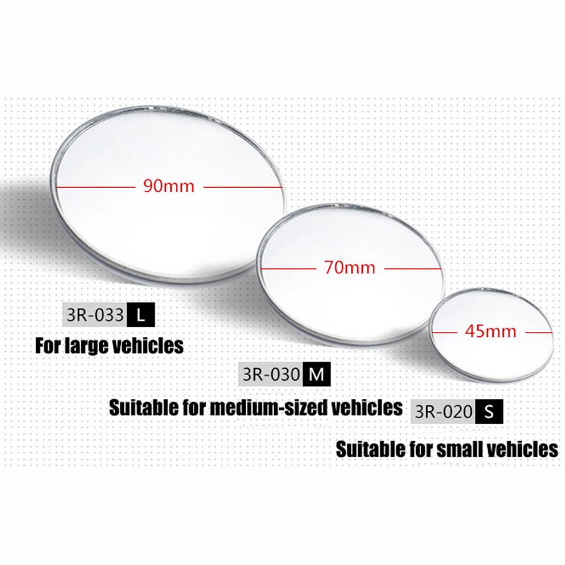 Car Safety Convex Mirror Large Truck Rear View Mirror Small Round Mirror Car Reverse Blind Spot Mirror Reflector Large Auxiliary