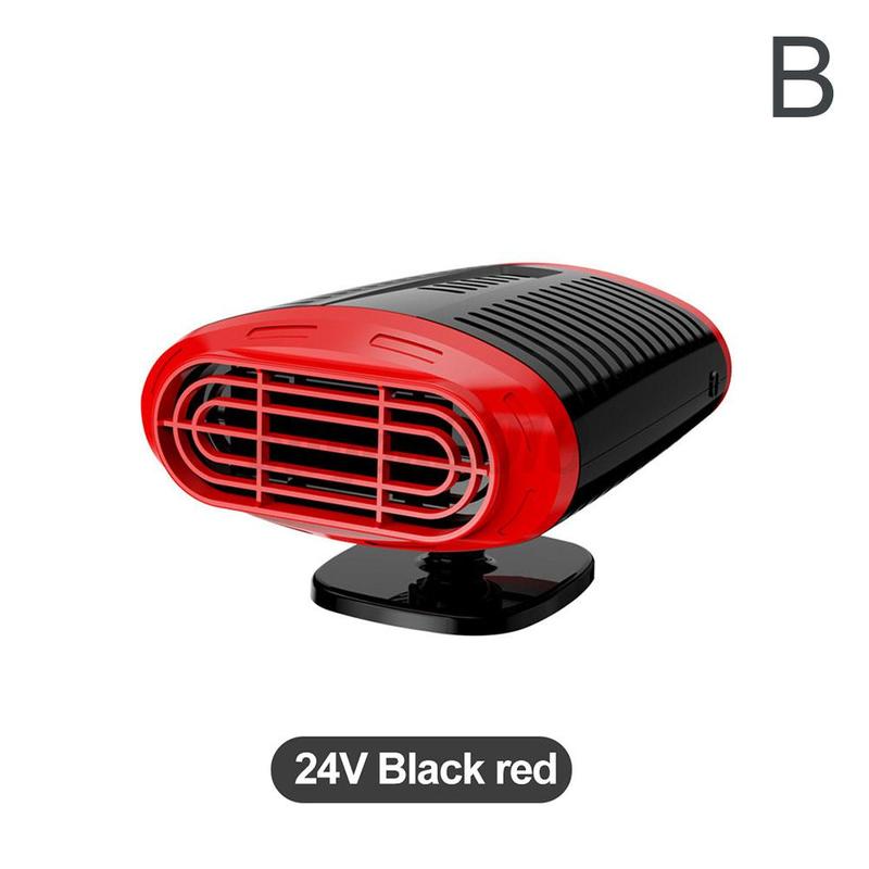 Draagbare Auto Heater 12V 24V Elektrische Auto Kachel 2 Speed Verwarming Ventilator Voorruit Ontdooien Fan Voorruitverluchting Ontdooier Voor auto Vrachtwagen: Red 24V