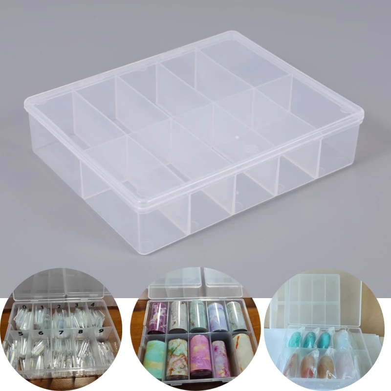 10 Grids Lege Clear Opbergdoos Sieraden Kralen Gems False Nail Art Tips Dozen Case Nail Glitter Rhinestone Container Organizer