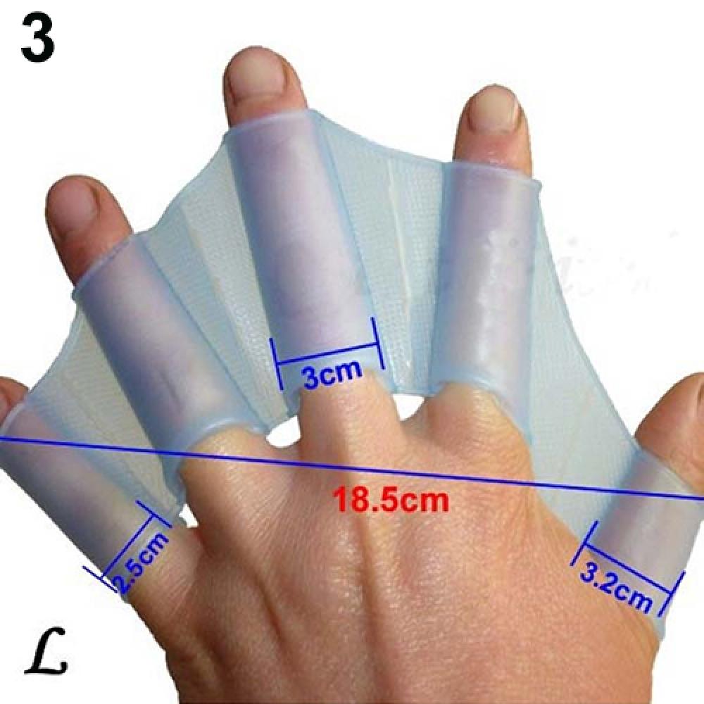 Schwimmen Hand Finger Flosse lernen schwimmen Schwimmbad zubehör Finger tragen Hand Netz Flossen Ausbildung Tauchen Handschuhe Schwimmen Schwimmbad Paddel: L