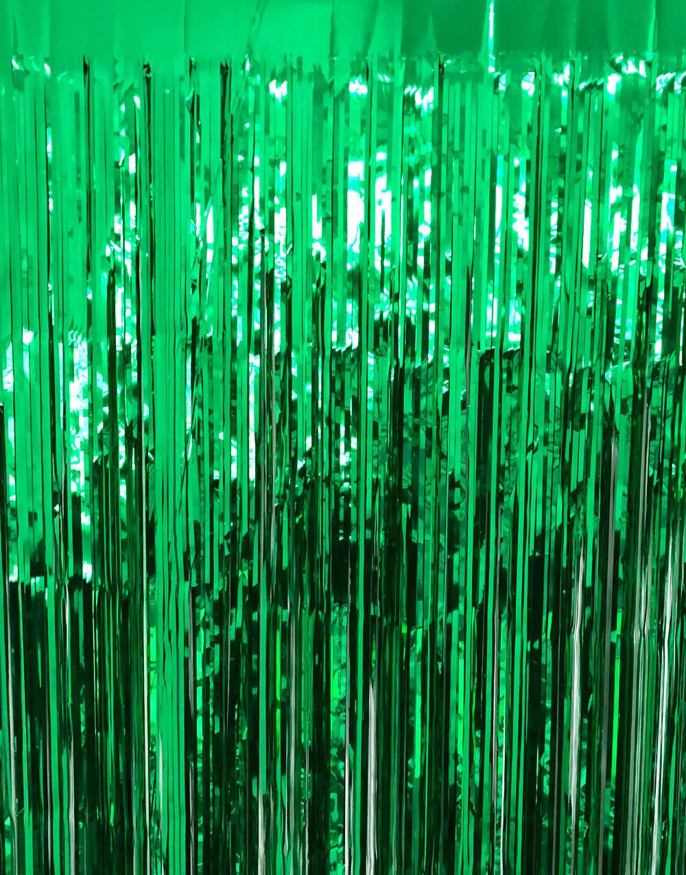 Cortina con flecos de papel de aluminio para fiestas de cumpleaños, accesorios para fotomatón, decoración de de revelación de género de boda, oropel metálico negro y rojo: Verde oliva