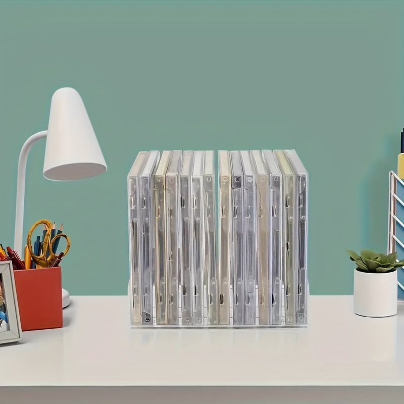 Space-Saving Transparent DVD/CD Organizer - Easy View Storage Stand for Home Office Entertainment, Perfect Christmas