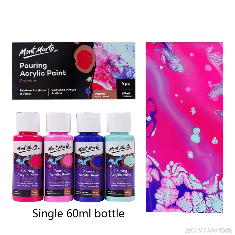 60ML Pigment Acrylic Paint Set Fluid Marbling Paint Acrylic Pouring Medium Drawing Tool For Artist DIY N23 20