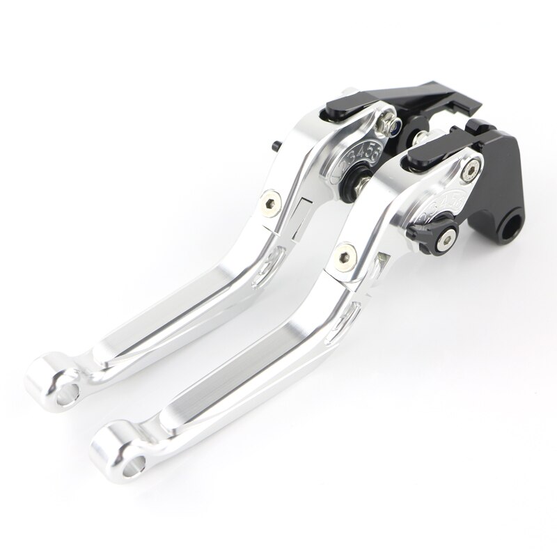 Palancas de freno de embrague para Yamaha Tenere 700, palancas de freno CNC plegables y ajustables, accesorios de aluminio extensibles para motocicletas: Silver