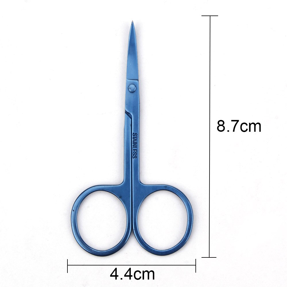Petit ciseaux à ongles bleu manucure pour ongles en acier inoxydable sourcil nez cils cuticules ciseaux outil de maquillage incurvé