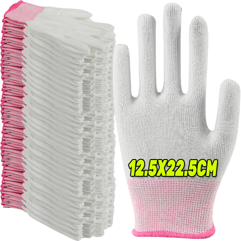 1/10 Paar antistatische Handschuhe, antistatisch, ESD, elektronischer Arbeitshandschuh, PU-beschichtet, handflächenbeschichtet, rutschfest, für den Fingerschutz: Armee Grün / 5