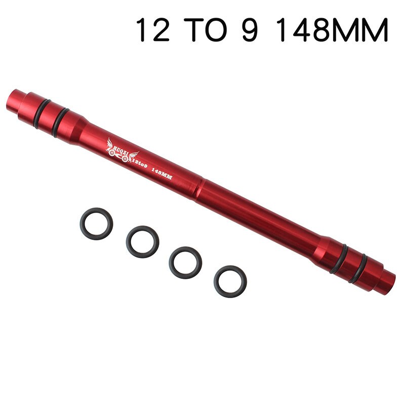 MUQZI-eje de conversión de cubo de rueda de 12mm a 9mm para bicicleta, adaptador de liberación rápida de aleación de aluminio de 142/148mm: 12 to9 148mm Red