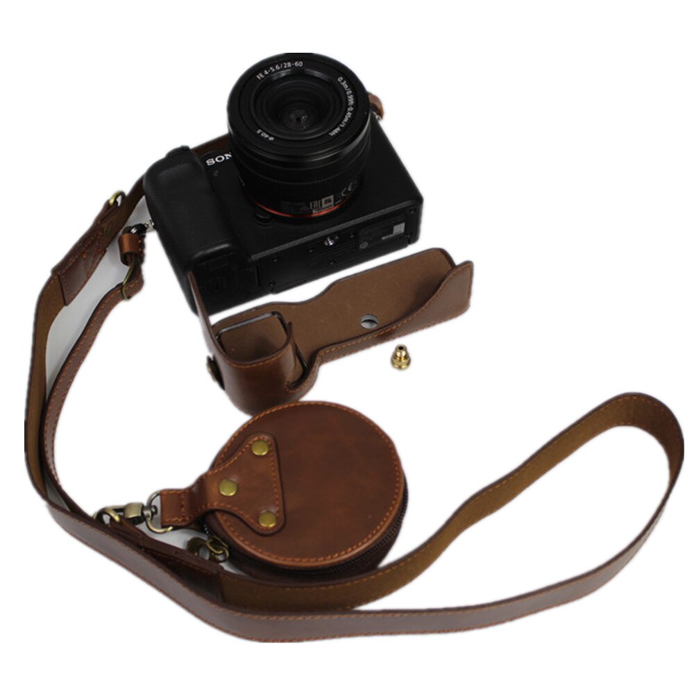 Luxe Versie Pu Lederen Case Beschermhoes Voor Sony A7C Alpha 7C ILCE-7C Camera Tas Schouderriem Batterij Opening