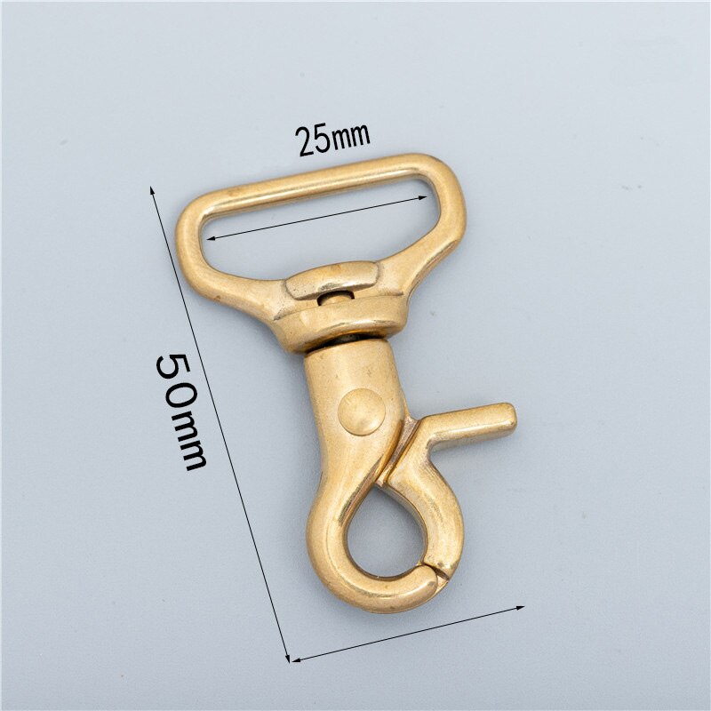 Meetee 2/5Pcs 8-25mm Solid Brass Buckle Bag Lobster Clasp Swivel Trigger Clips Dog Snap Buckles Strap Clamp Hang Hook Accessory: 5Pcs / AP528-Brass-25X50mm