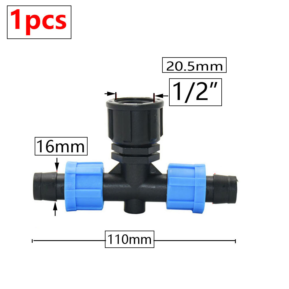 16mm Drip Tape Hose Connectors Tap Straight Tee Elbow End Plug Greenhouse Farm Garden Water Connector Drip Irrigation System: light yellow
