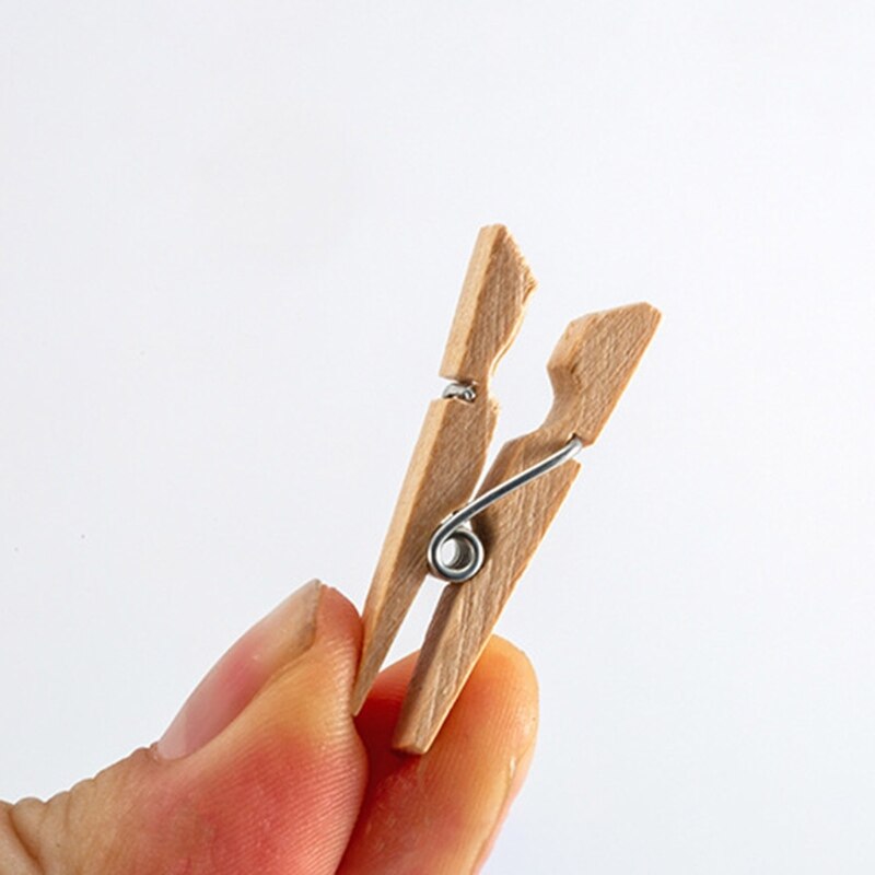 Pinzas de madera para fotos, soporte para notas, pinzas de ropa reutilizables, Clips de ropa antideslizantes para lavandería en casa, pared de fotos DIY, 50 piezas