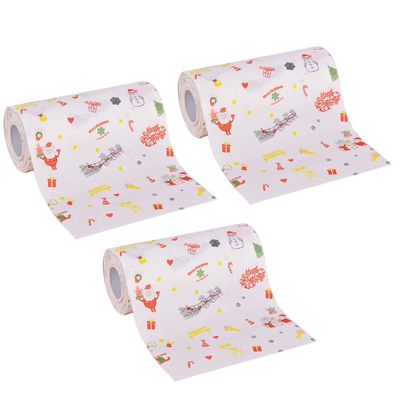 Weihnachten Küche Papier Handtuch Rolle Karikatur Elch Santa Schneemann Reinigung Tissure 667D