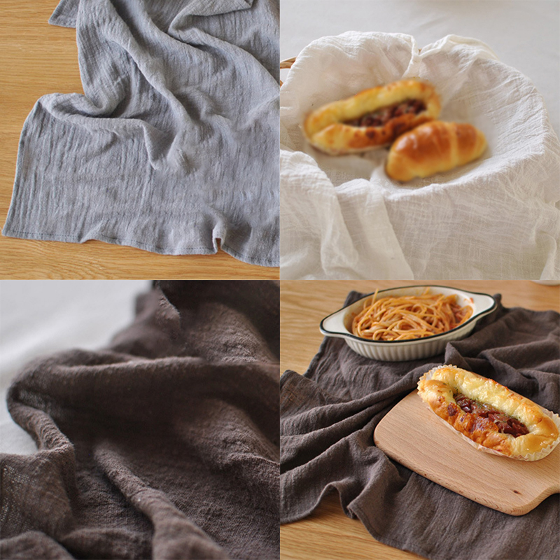 Cotton Linen Tablecloth Photographed Background Cloth Napkins Table Cover Kitchen Picnic Placemat Desktop Decor