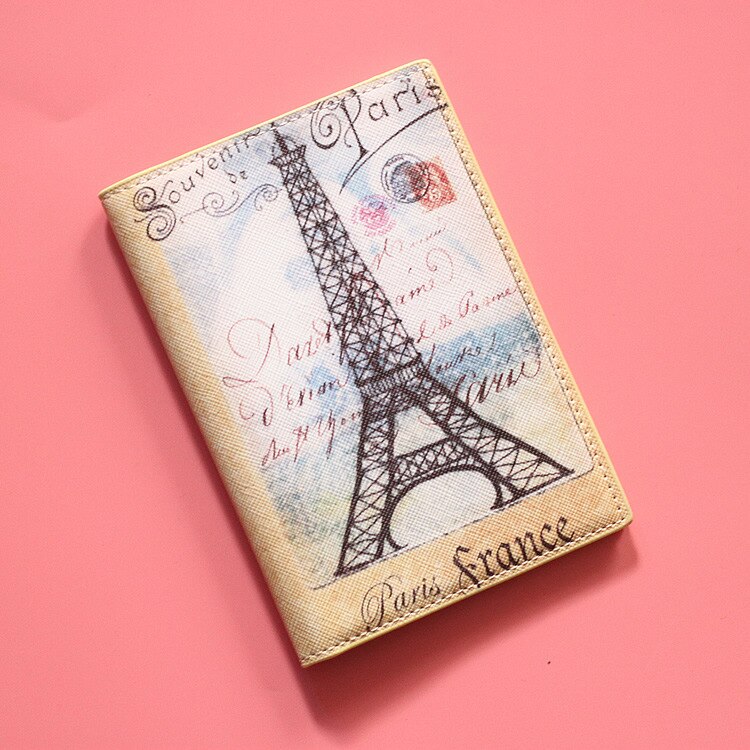 Luxury Paris Eiffel Tower Passport Cover for Women Men Travel Boy Passport Case Russia Travel Document Cover Passport Holders: Gray