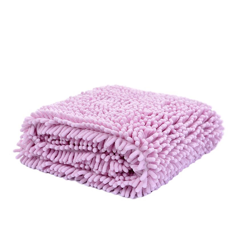 Fiber Pet Bath Towel Strong Water Absorption Bathrobe for Dog Cat Soft Grooming Quick-drying Multipurpose Cleaning Dog Bathrobe: Pink / 35x60cm