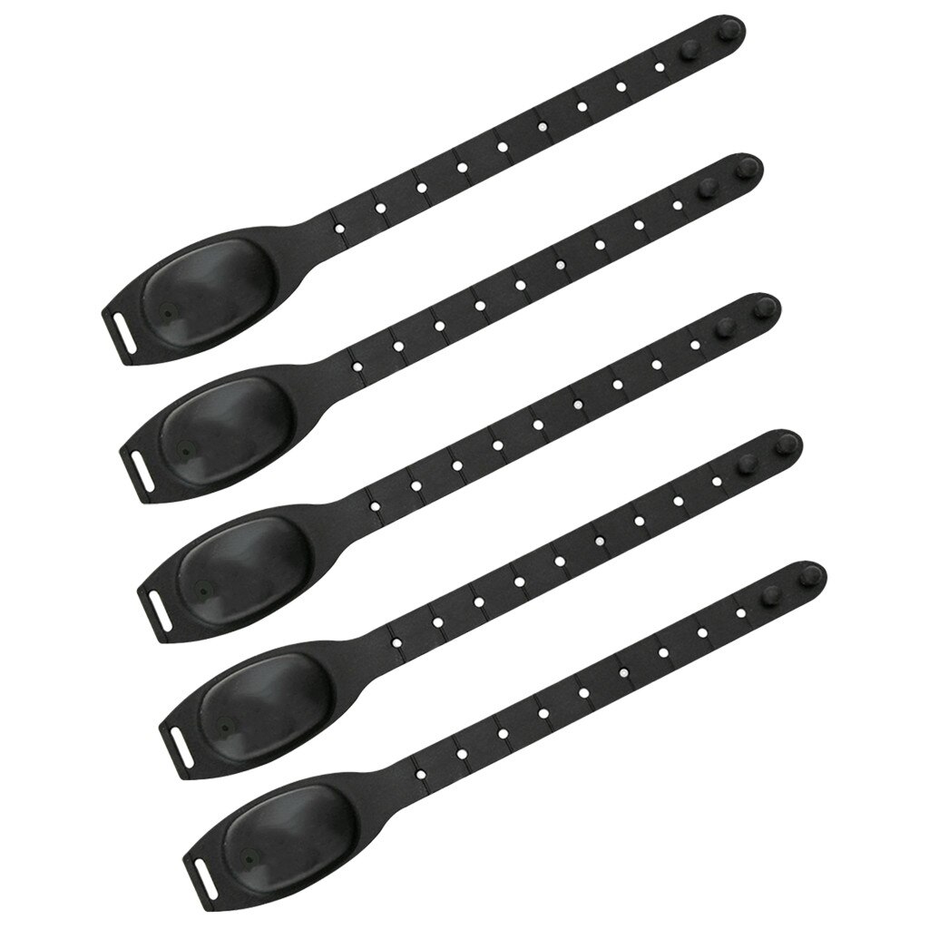 5pc voksne børn flydende armbånd hånddispenser håndvask gel med hel desinficerende håndsprit dispenser flydende håndsprit  p810: Sort