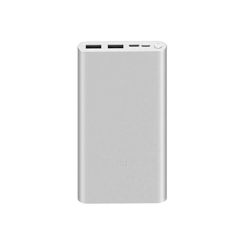Originele Xiaomi Mi Power Bank 3 10000Mah 2 Usb Output Ondersteunt Twee Weg Quick Charge 18W Max Powerbank voor Smart Mobiele Telefoon: Zilver