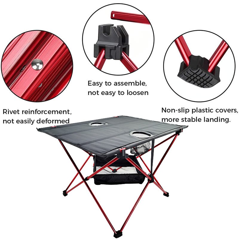 Outdoor Opvouwbare Vissen Tafel Ultralight Oxford Doek Aluminium Picknicktafel Oxford Doek Ultralichte Duurzaam Vouwen