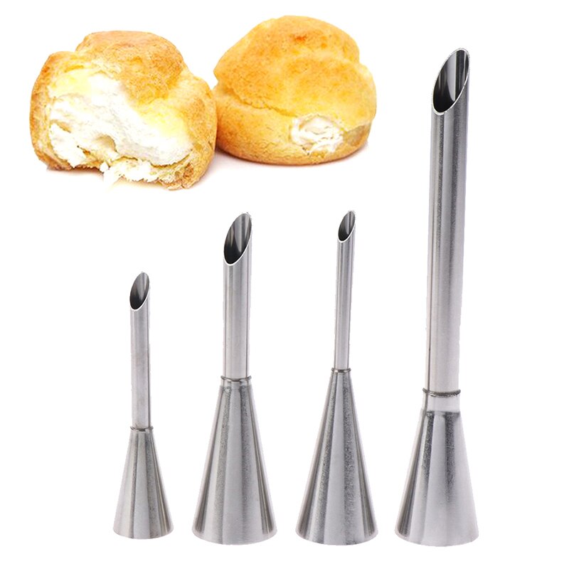 4 pièces Eclairs bouffée buse Cupcake injecteur pâtisserie seringue crème tuyauterie pointe buses Kit gâteau Dessert équipement de confiserie outils