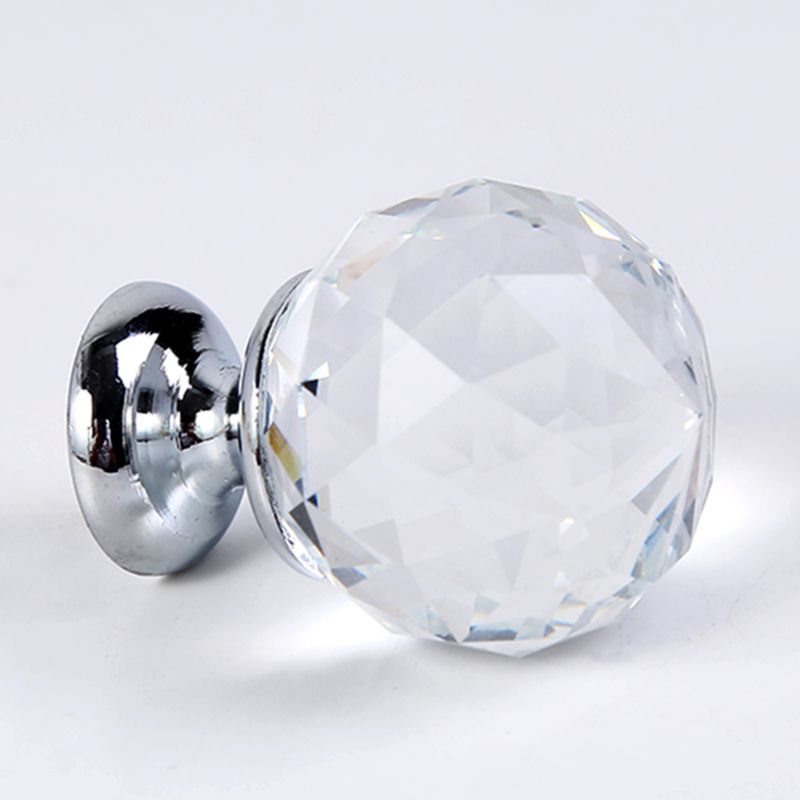4 stk krystalskuffeknapper glaskabinetknapper diamantformet skuffe trækker i håndtaget  u90a