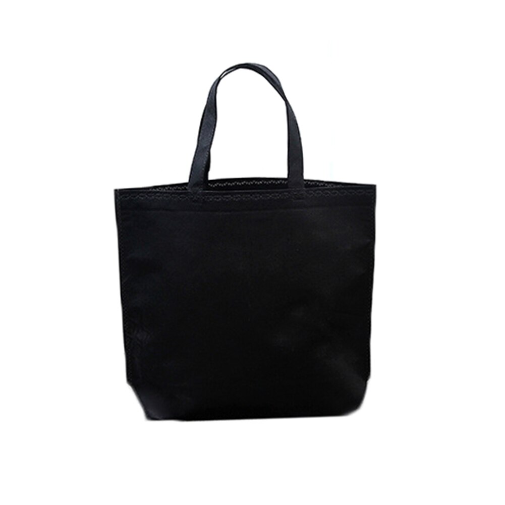 Shopping Bag 32*38/36*45Cm Reusable Shopping Bag Women Shoulder No Zipper Rose Coffee Tote Non-Woven Environmental: Black / L