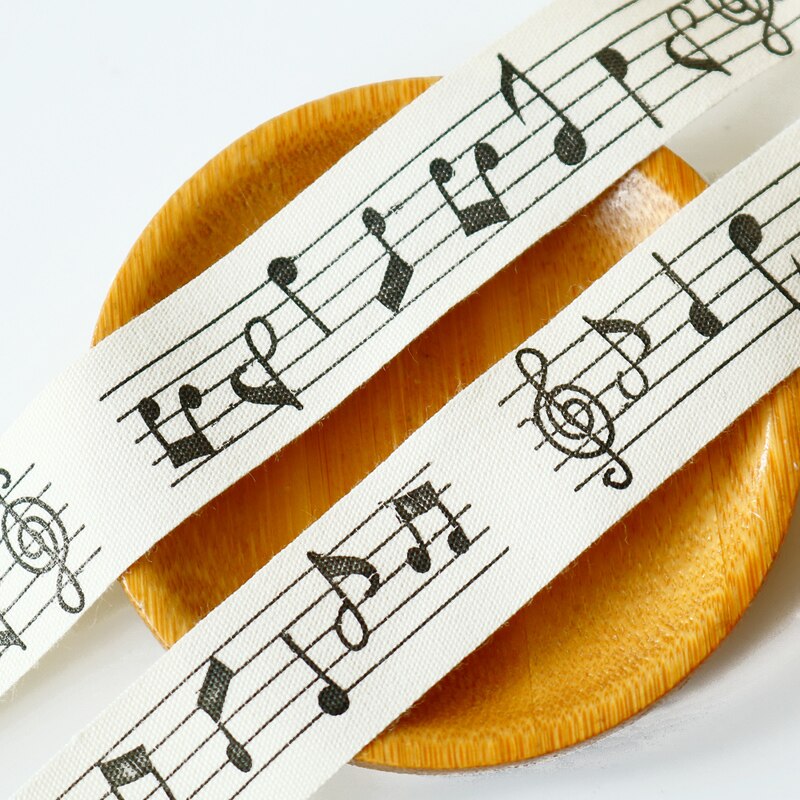 2cm Musical Note Style Zakka Handmade Cotton Ribbo... – Grandado