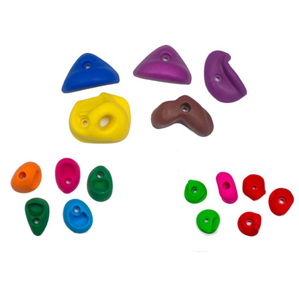 10pcs/set Rock Climbing Holds Hand Grip Kids Adults PE Wall Stones With Spanner Strength Training Feet Support Indoor Outdoor