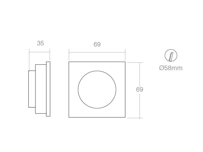 Baliza Led STILL Kvadrata, 4W, Blanco cálido. Mini foco LED con difusor en metacrilato. Ideal para baliza o iluminación con una amplia abertura. Mínimo consumo y mínima emisión de calor. Luminarias led para uso