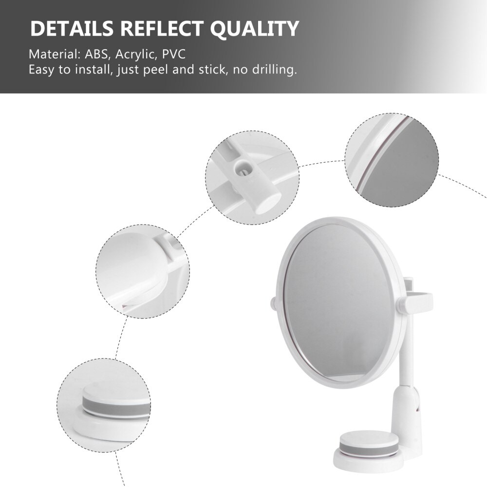 Wall Mounted Round Vanity Mirror Rotating Folding Cosmetic Mirror Household Make-up Mirror Perforating Toilet Glass Single Si